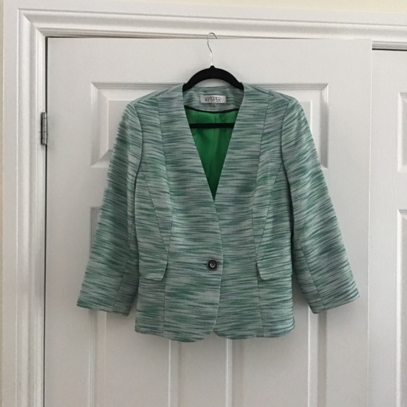 Kasper light weight multi coloured (green, blue, white) blazer size 8 - M - Picture 8 of 8